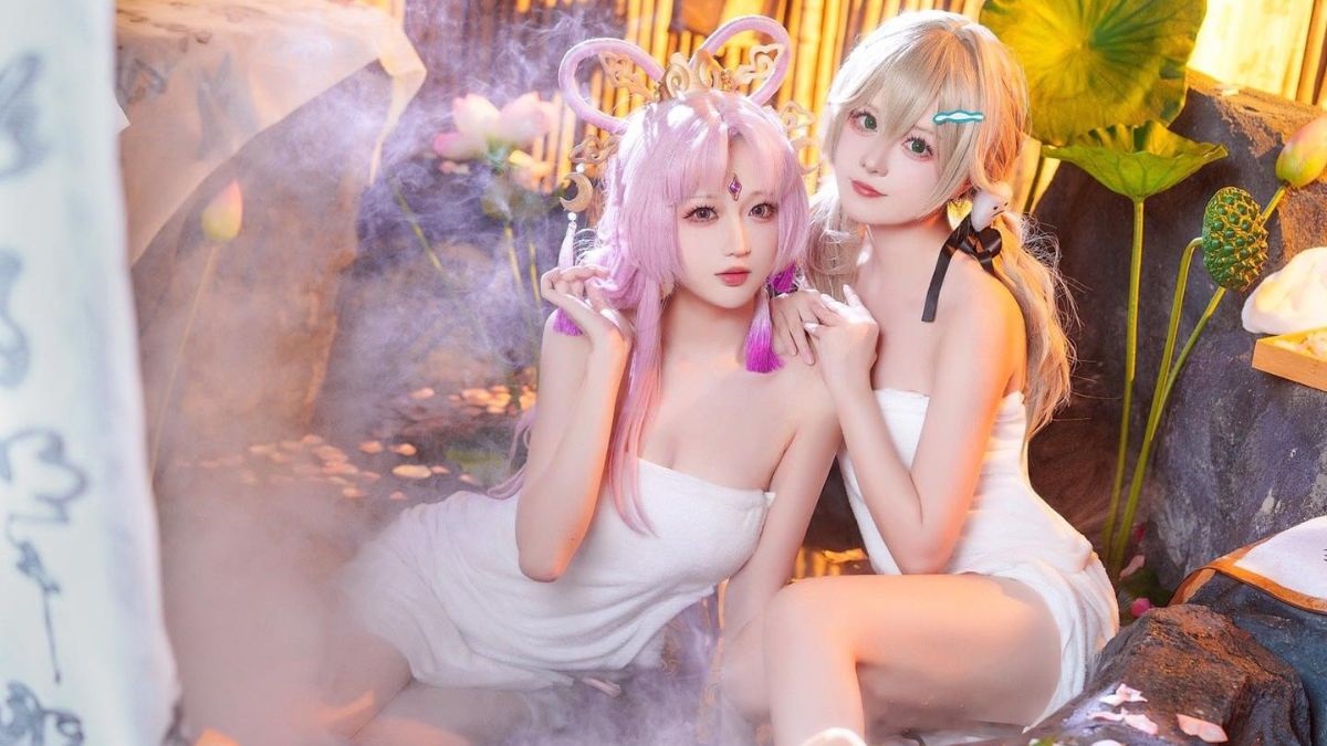 Honkai Star Rail: “Nóng cực” với bộ ảnh cosplay Fu Xuan và Qingque bên suối nước nóng